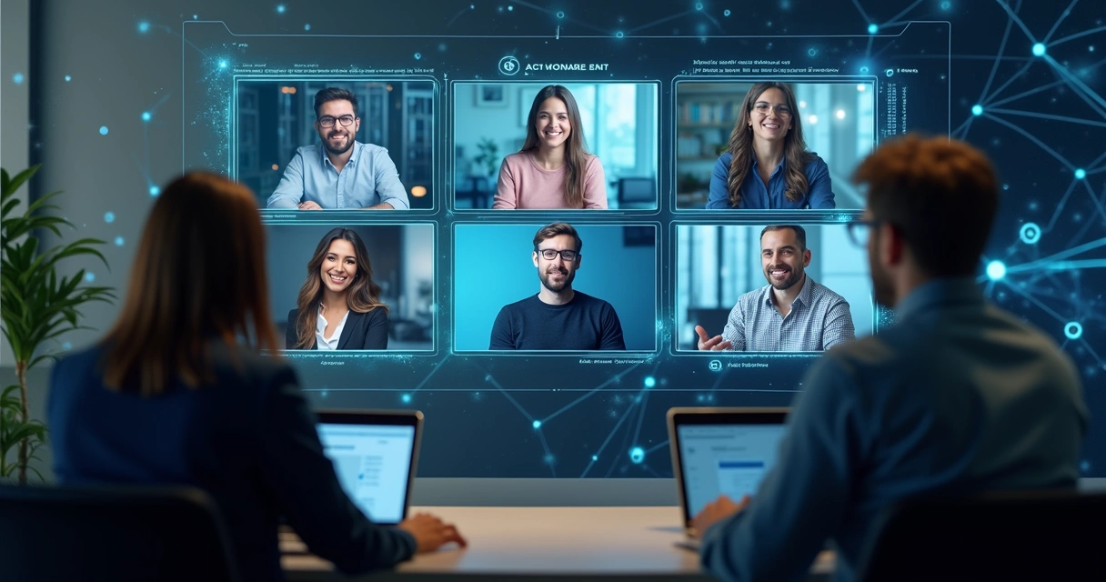 Grupo em mentoria online com tecnologia de IA 