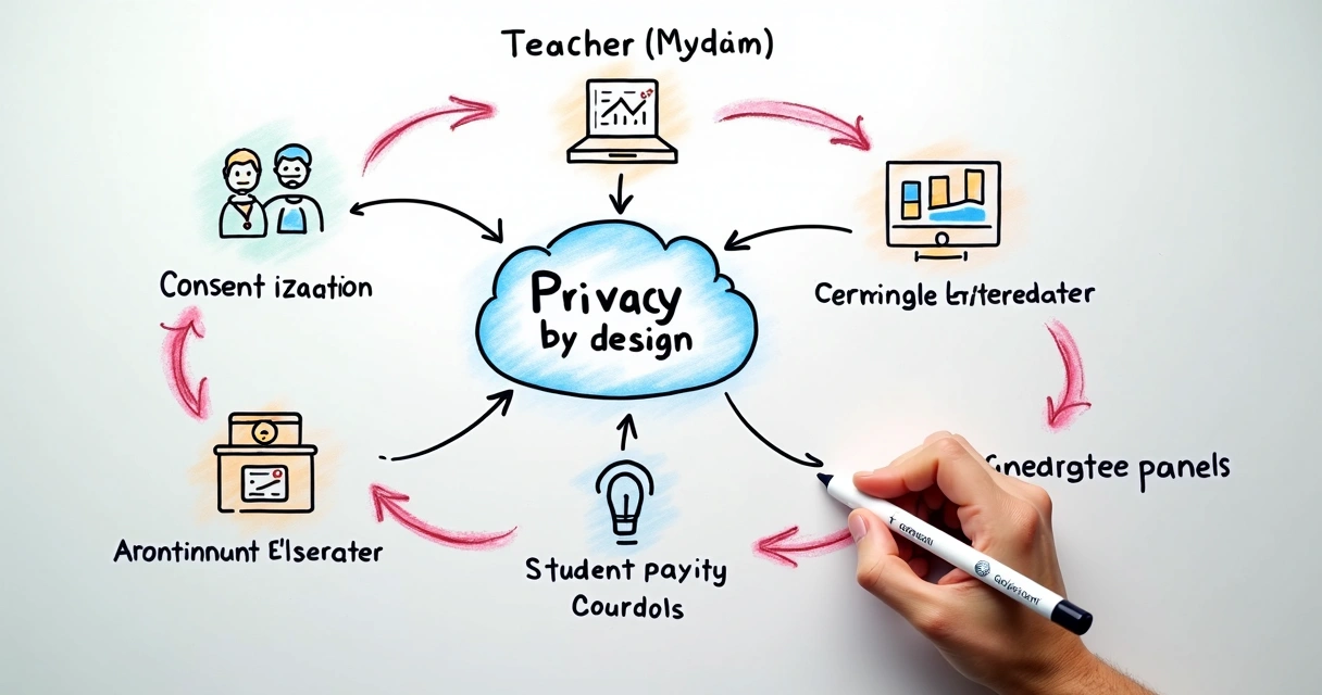 Fluxo de dados educacionais com privacidade por padrão 
